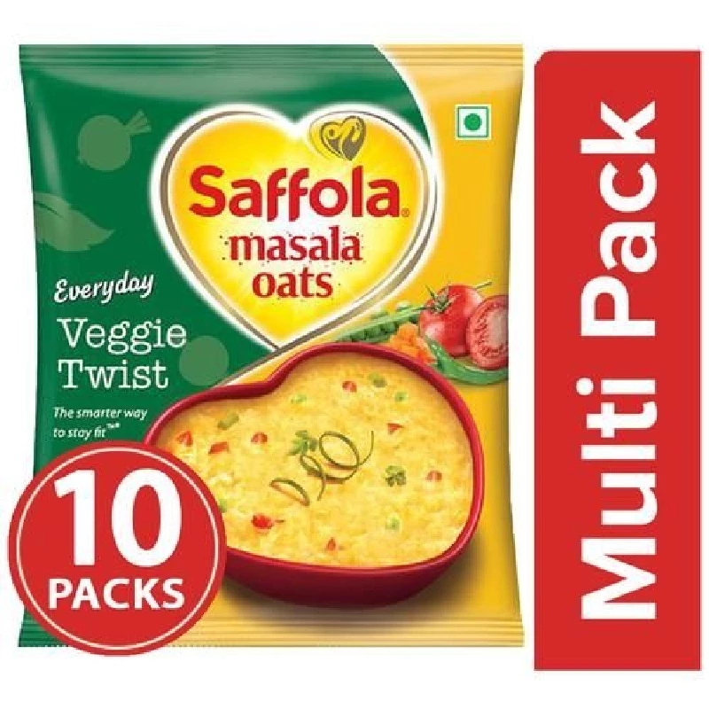 Saffola Masala Oats, Pack Of 10 38 g-1.webp